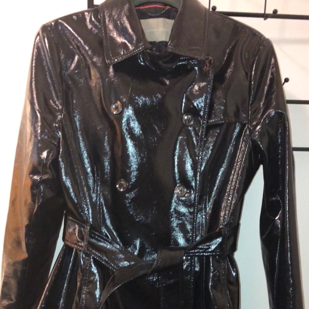 Banana Republic Black Shiny Raincoat